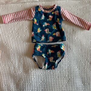 RUFFLEBUTTS LONG SLEEVE RASH GUARD 2-PIECE BIKINI